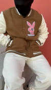 Letterman Varsity Bunny Jacket / Mocha Brown