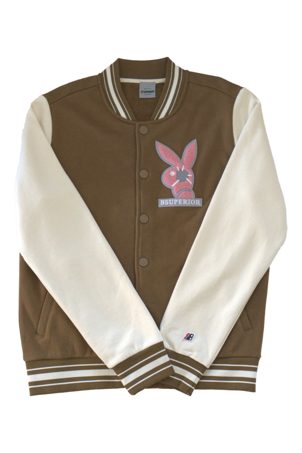 Letterman Varsity Bunny Jacket / Mocha Brown